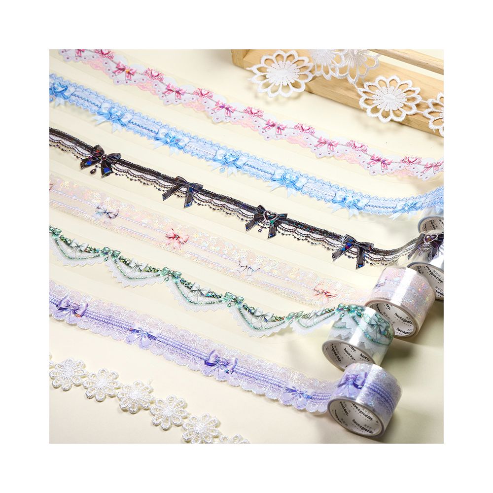 Lace Bead Curtain Dream Series PET Tape 6 Models 3cm 2m image 0