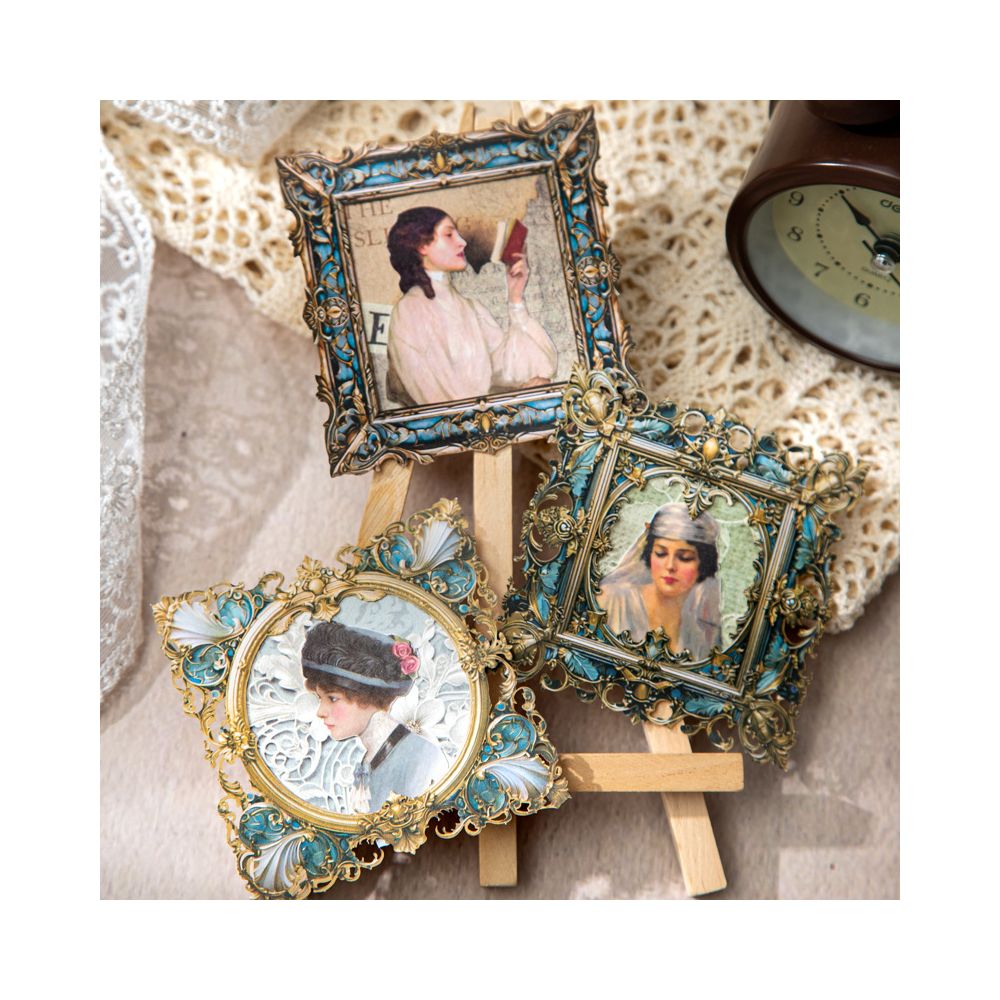Medieval Series Retro Border Hard Card Stickers 6 Types 10 Pcs image 5
