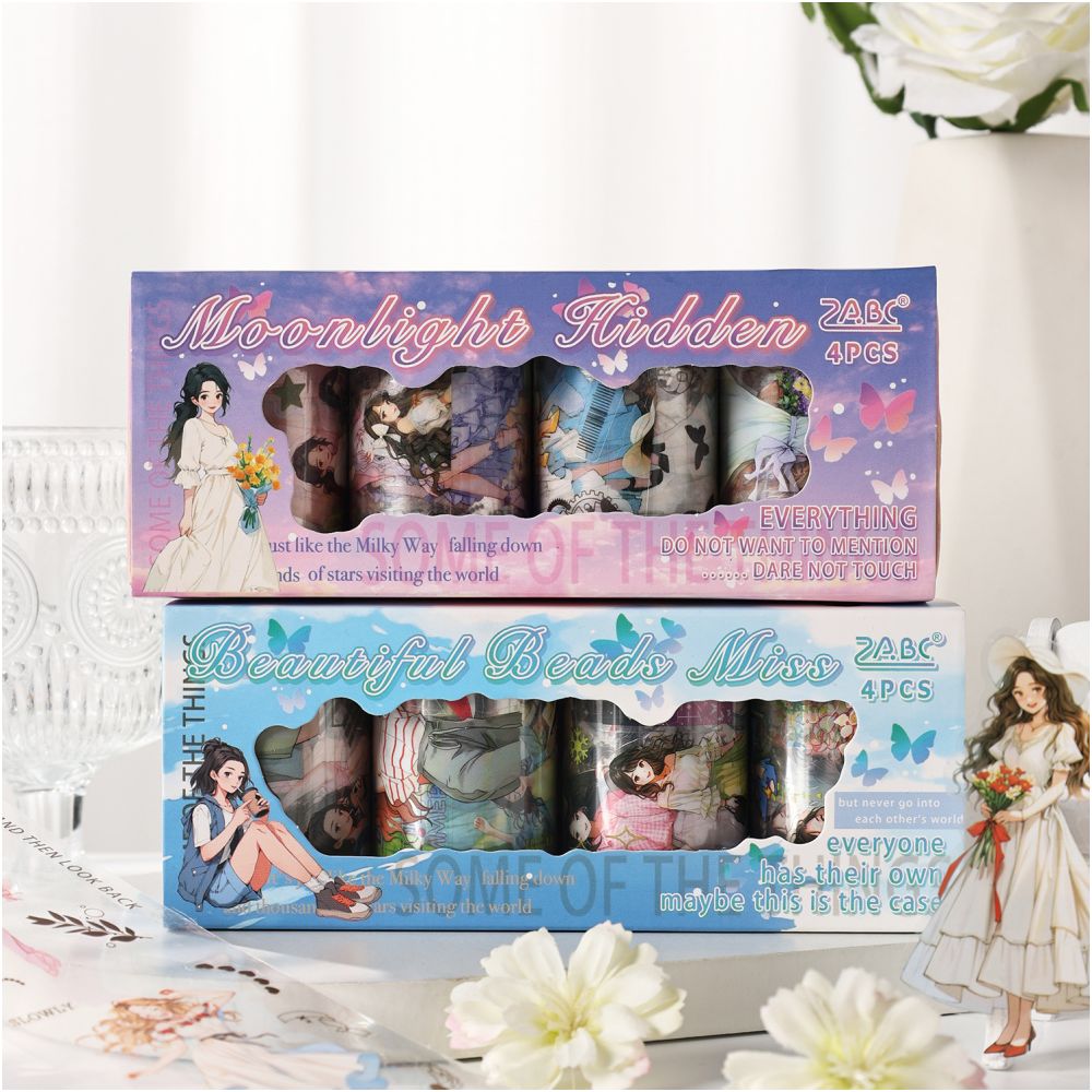 Travel series character theme PET Tape box 4 Rolls 2 Types image 0