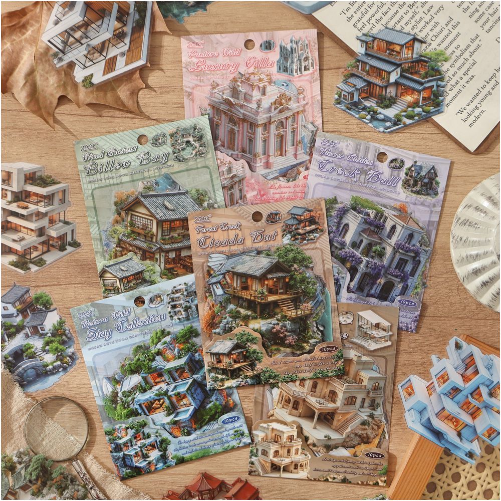 Dream house series PET stickers 6 types 10 Pcs image 1