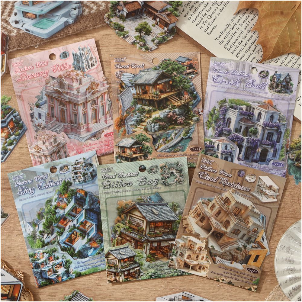 Dream house series PET stickers 6 types 10 Pcs image 2