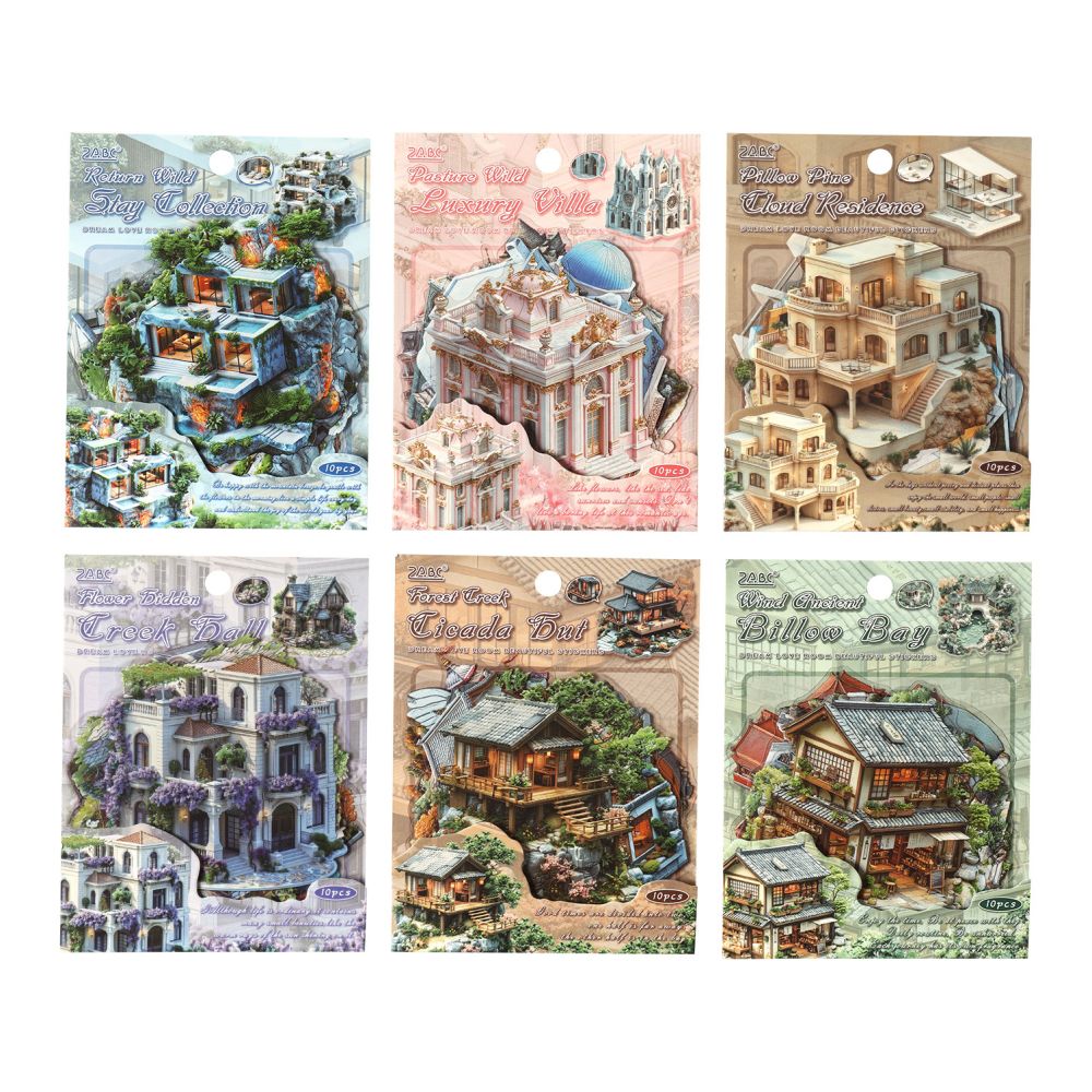 Dream house series PET stickers 6 types 10 Pcs image 5