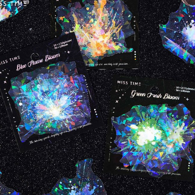 Blooming fireworks series PET Stickers 6 Types 20 Pcs image 1