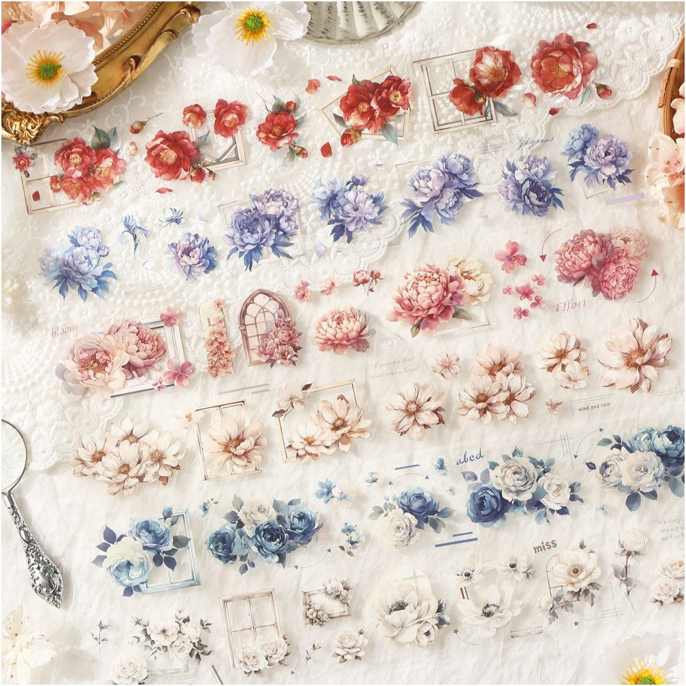 Flower Book Series PET Sticker pack 6 Sheets 6 Types image 2