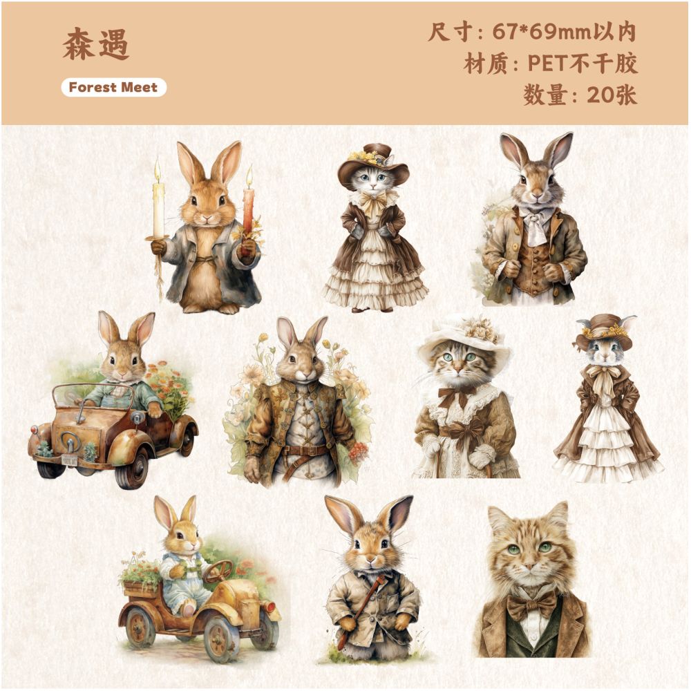Fairy tale series cartoon PET sticker pack 6 Styles 20 Pcs image 8