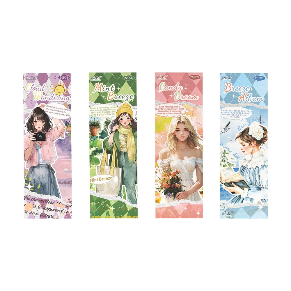 Light Story Character PET Sticker Book 20 Sheets 4 Types image 4