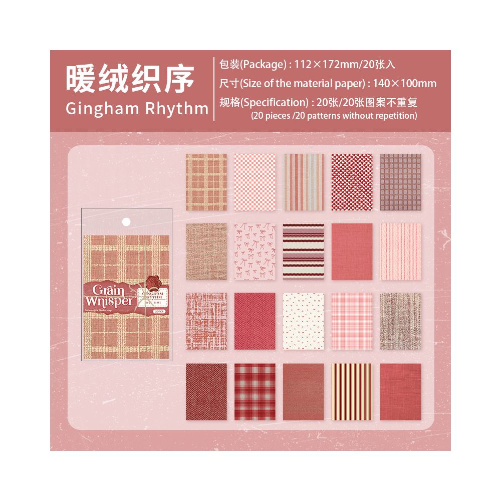 Basic Plaid Patterns Material Paper 20 Sheets 6 Styles image 5