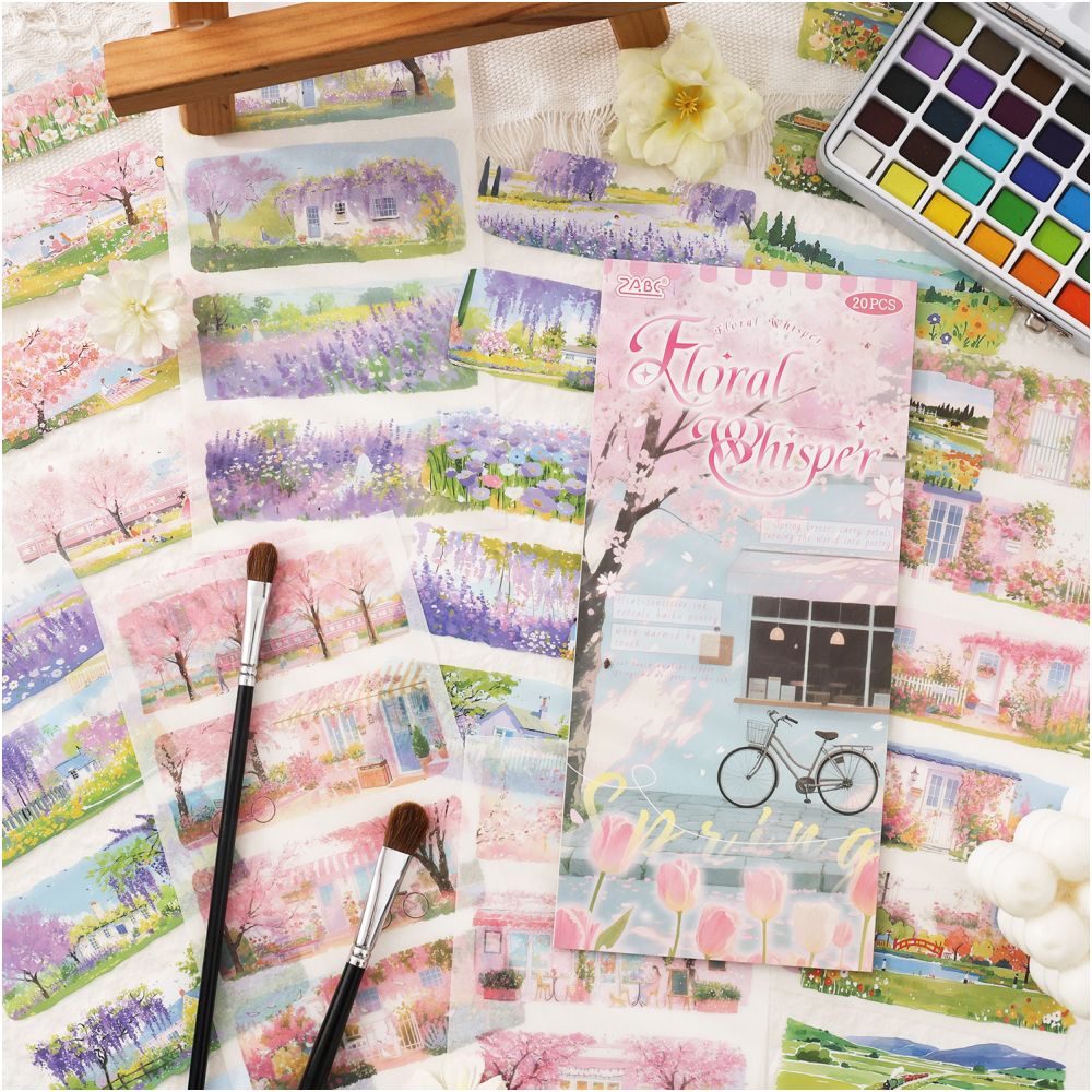 Four Seasons Landscape Series Sticker Book 4 Types 20 Sheets image 2