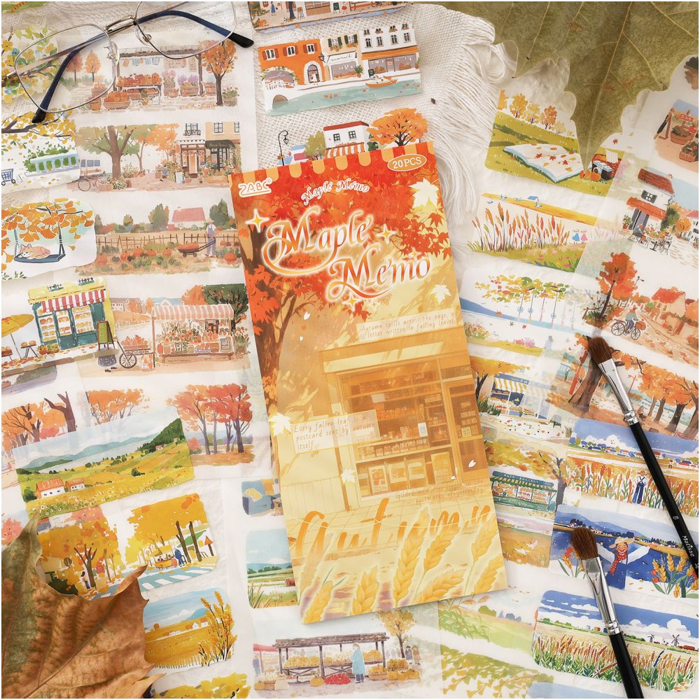 Four Seasons Landscape Series Sticker Book 4 Types 20 Sheets image 3