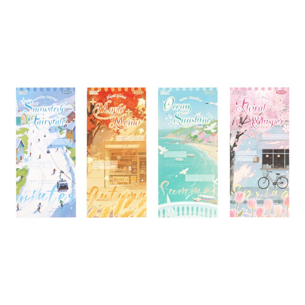 Four Seasons Landscape Series Sticker Book 4 Types 20 Sheets image 4