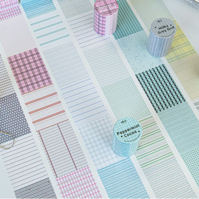 Ba Grid Blank Series Washi Tape 6 Styles 5cm 2m image 0