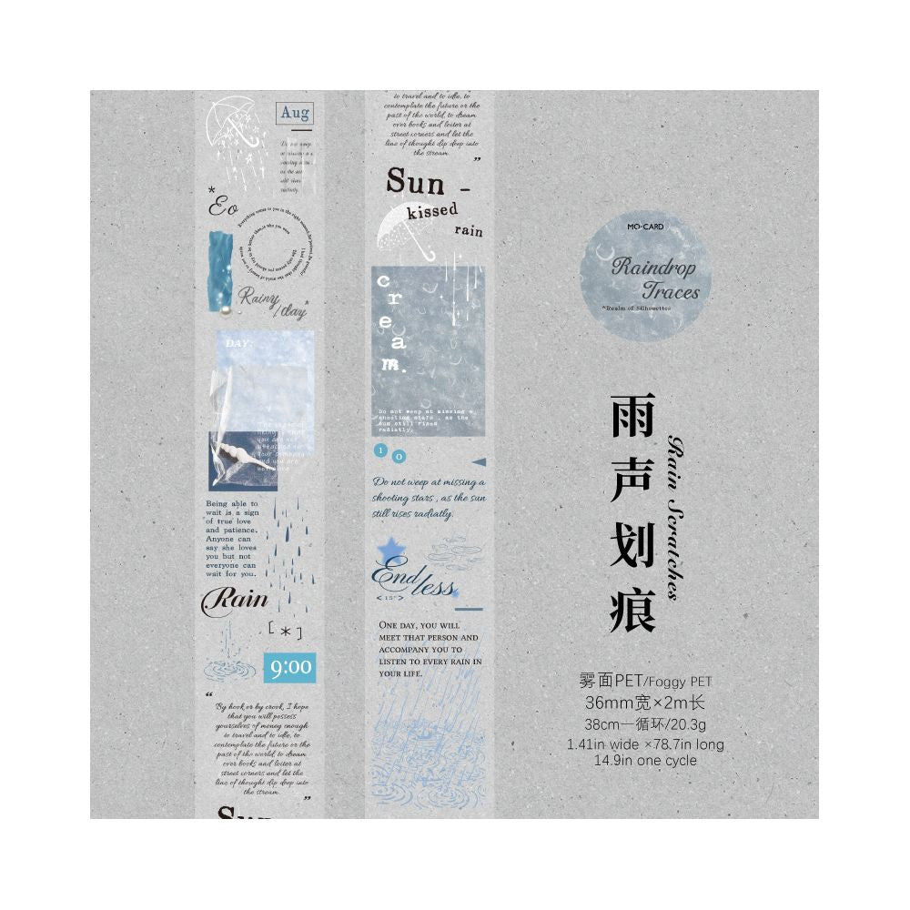 White ink letters PET tape 3.5 cm / 2m