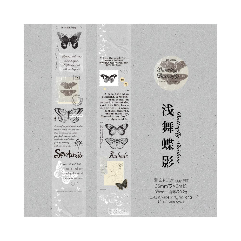 White ink letters PET tape 3.5 cm / 2m