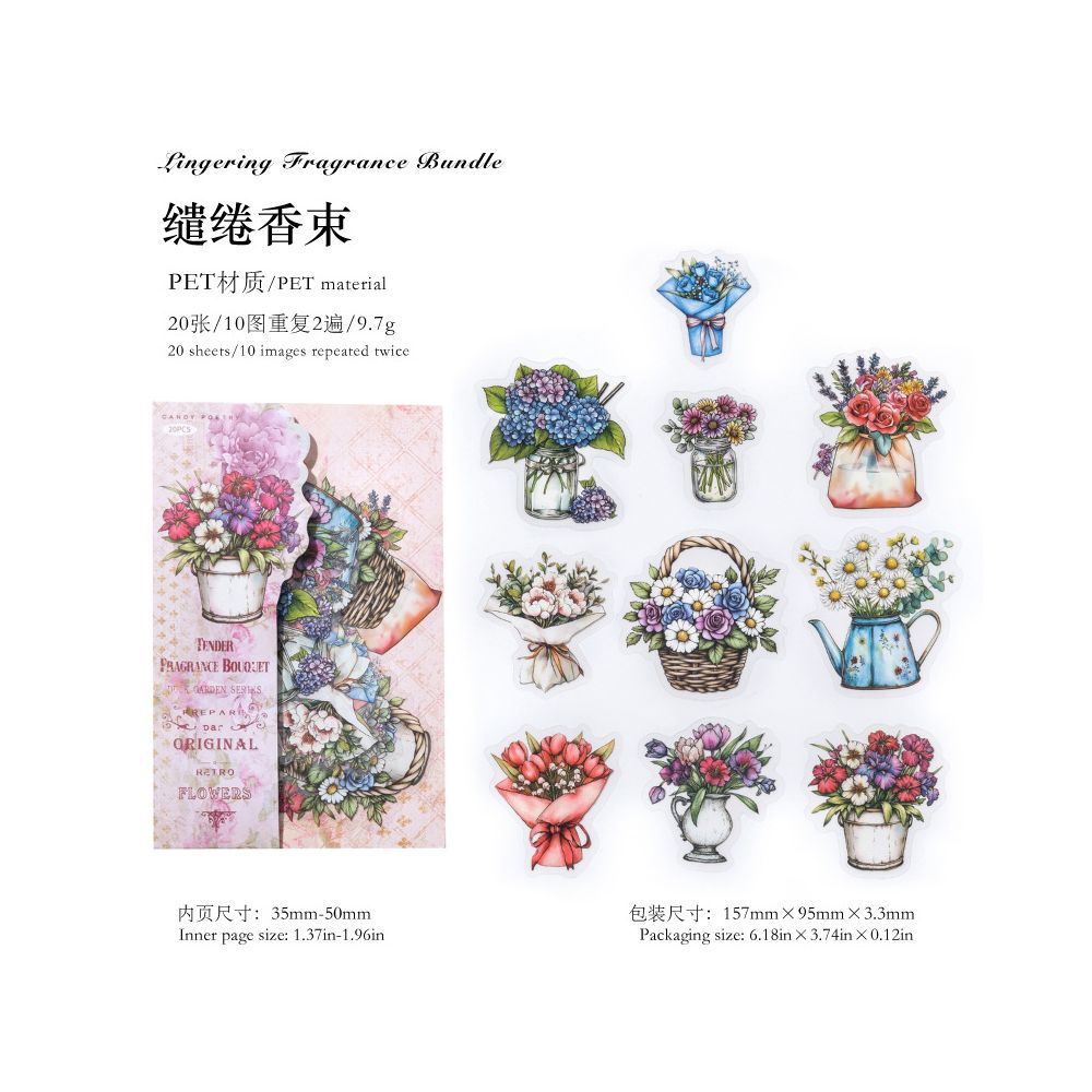 Dusk Garden Series Retro PET Stickers 20 Sheets 6 Styles image 8