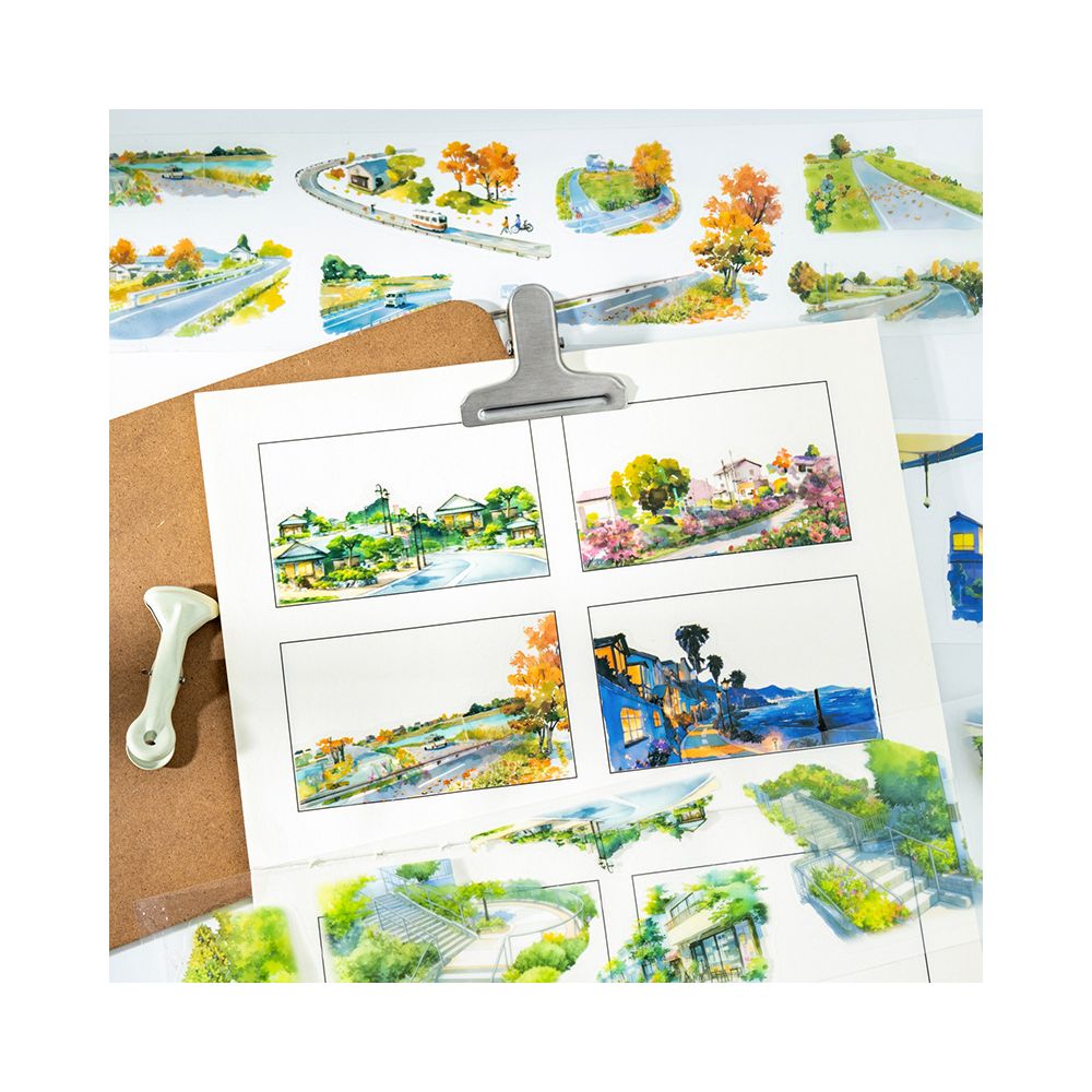 Spring and Autumn Series Seasonal Landscape PET Tape 4 Types 7cm 2m image 0