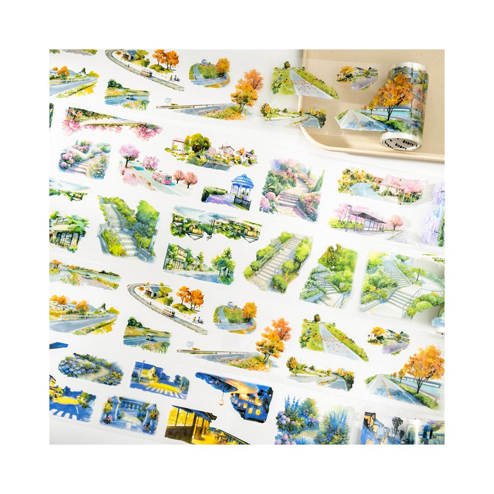 Spring and Autumn Series Seasonal Landscape PET Tape 4 Types 7cm 2m image 1