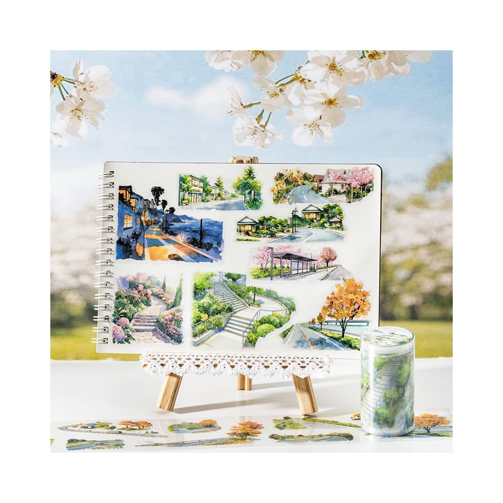 Spring and Autumn Series Seasonal Landscape PET Tape 4 Types 7cm 2m image 3