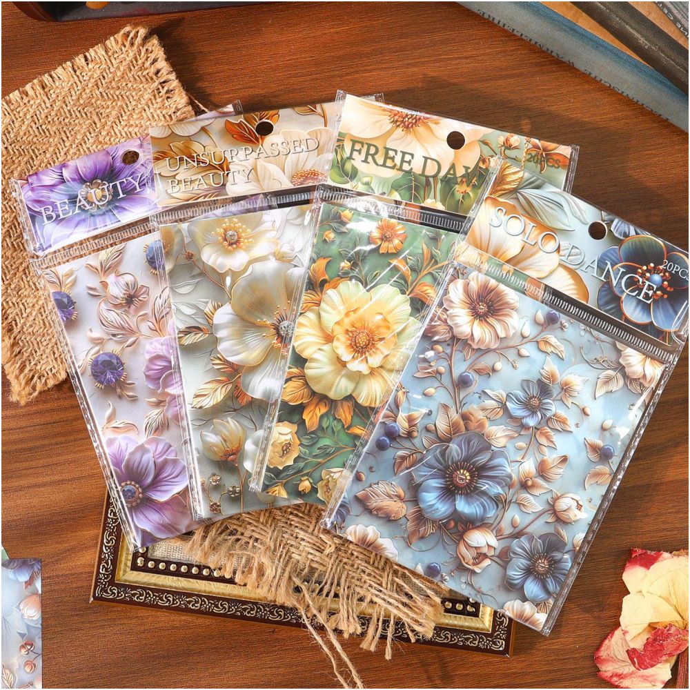 Gugu Forest Paper Cocoa Style Series Material Paper 20 Pcs 4 Styles image 0