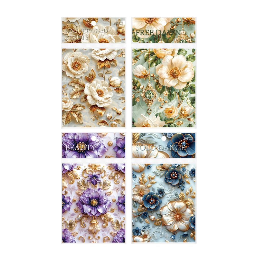 Gugu Forest Paper Cocoa Style Series Material Paper 20 Pcs 4 Styles image 4
