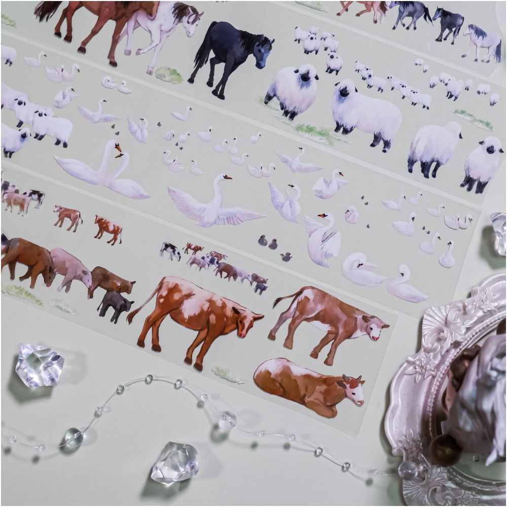 Sheep and cattle chickens ducks dogs and cats PET Tape 5cm /1m image 4
