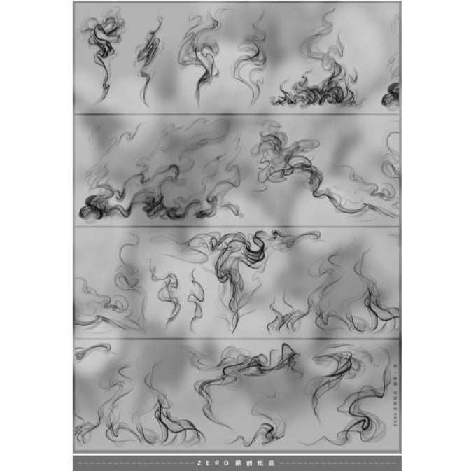 White black smoke gothic style  PET tape 10cm x 1m