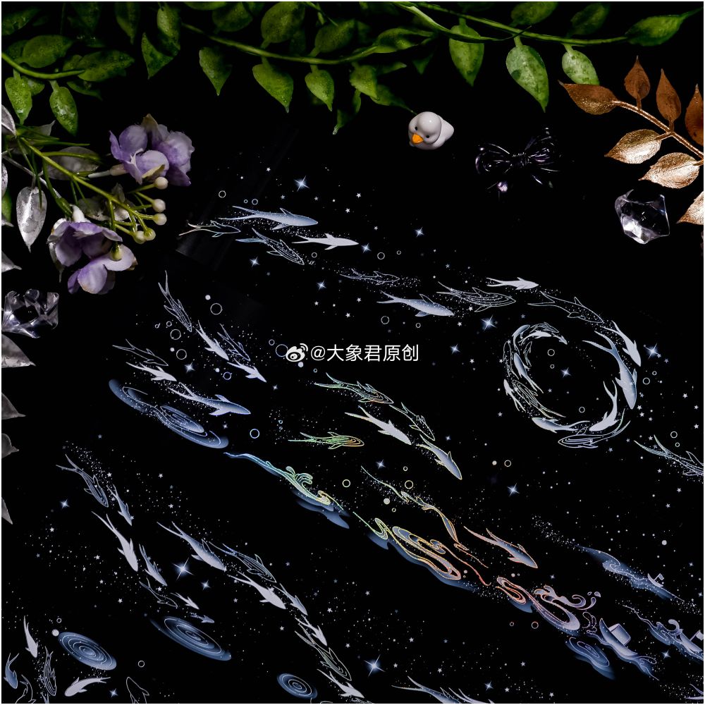 Laser Silver Fish  Ancient Style PET Tape 5cm / 1m image 2