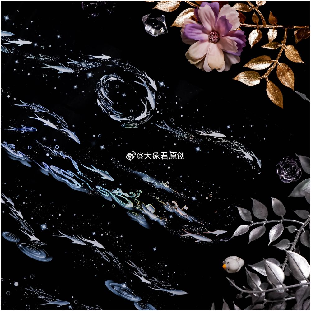 Laser Silver Fish  Ancient Style PET Tape 5cm / 1m image 4
