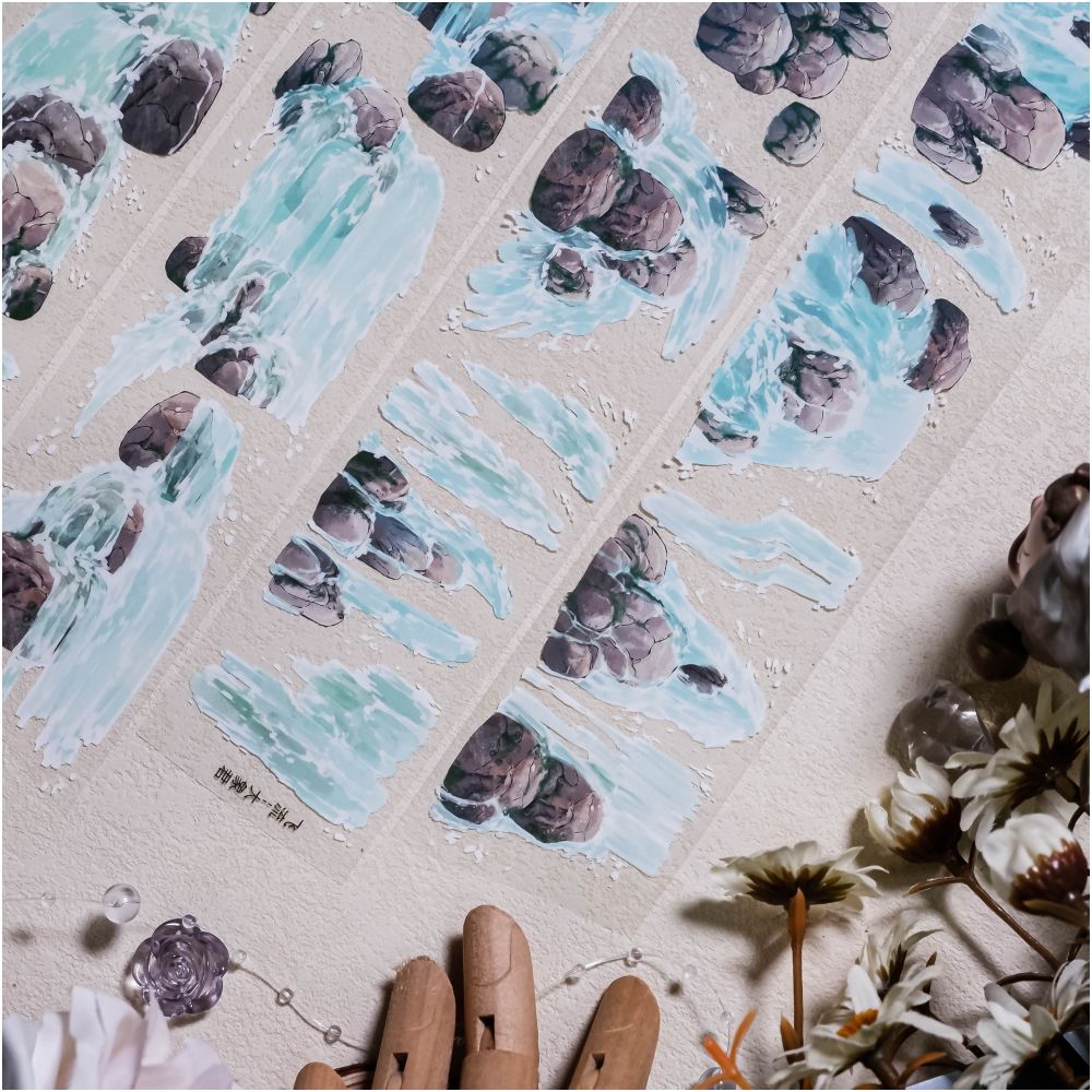 Landscape River Waterfall PET Tape  5cm / 1m image 1