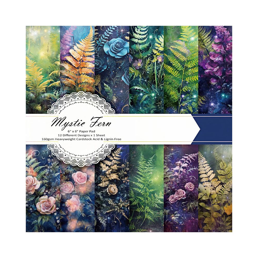 Floral vegetation material paper 24 sheets image 1