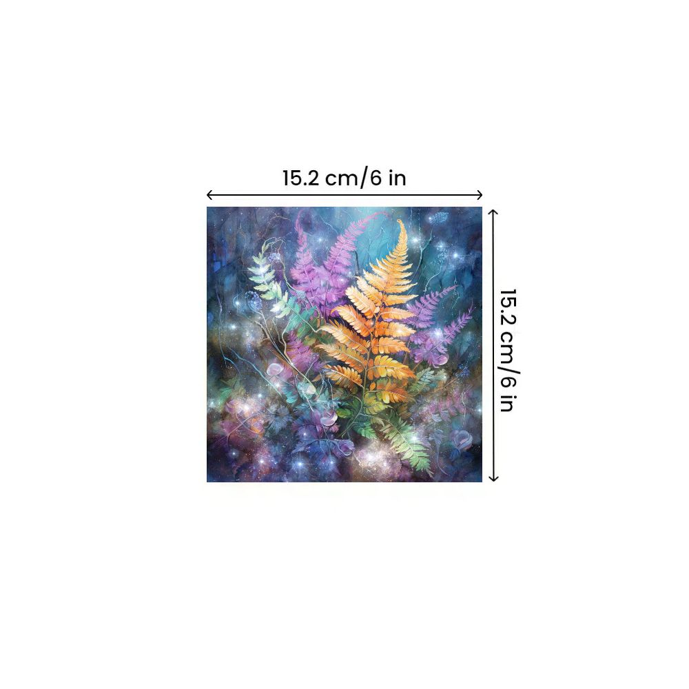 Floral vegetation material paper 24 sheets image 4