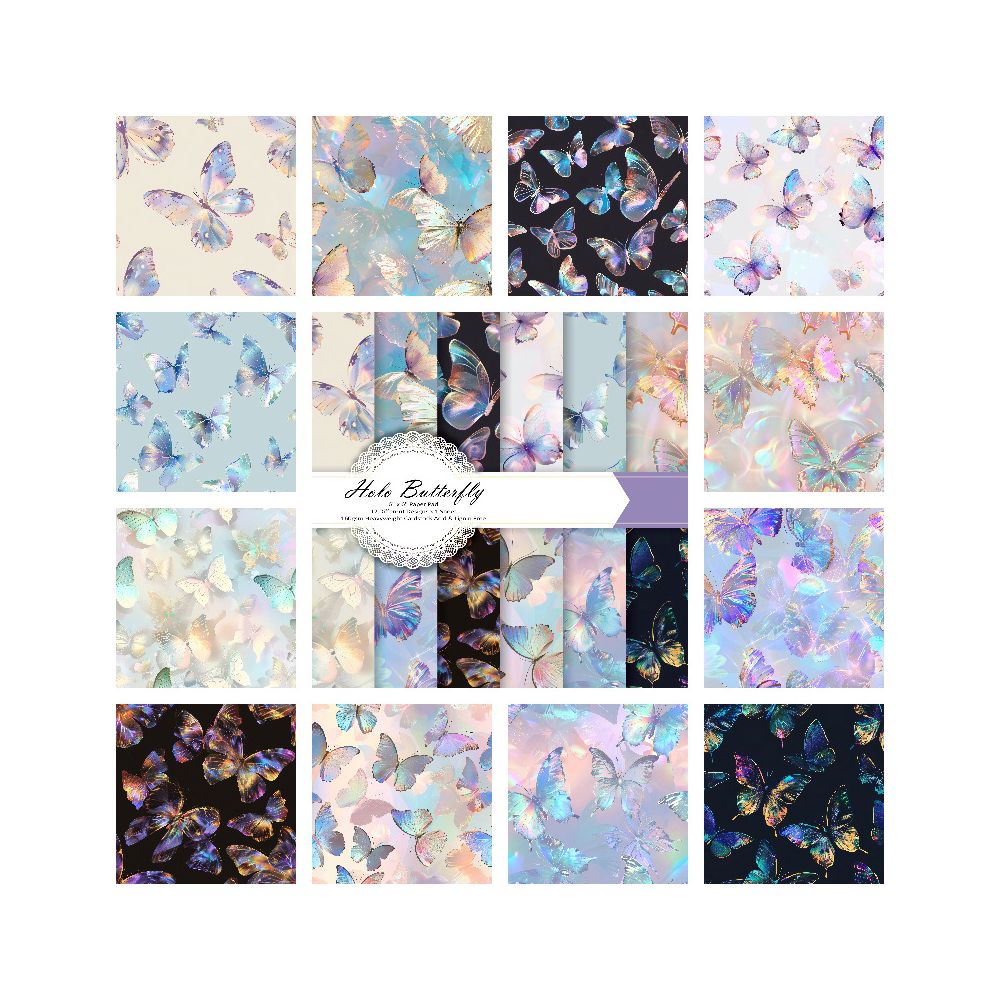 Glitter Butterfly Material Paper 24 Sheets image 0