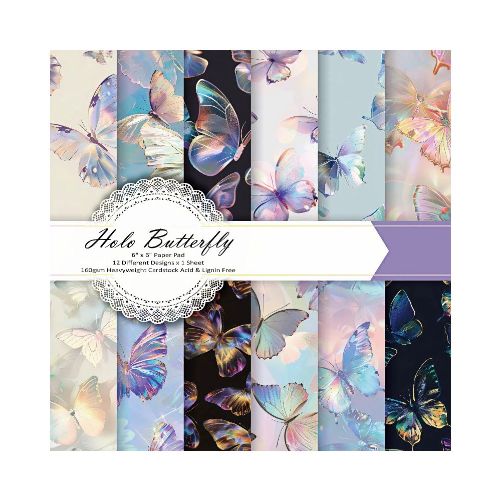 Glitter Butterfly Material Paper 24 Sheets image 1