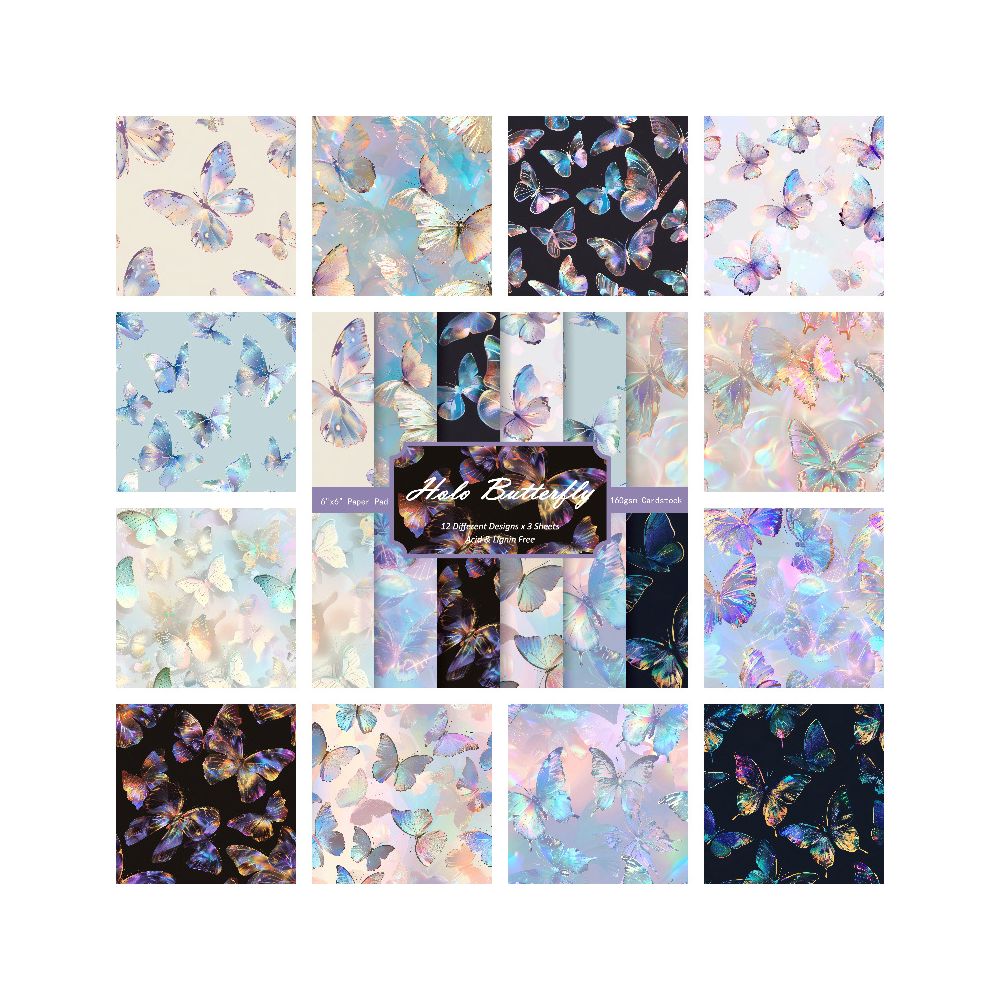 Glitter Butterfly Material Paper 24 Sheets image 5