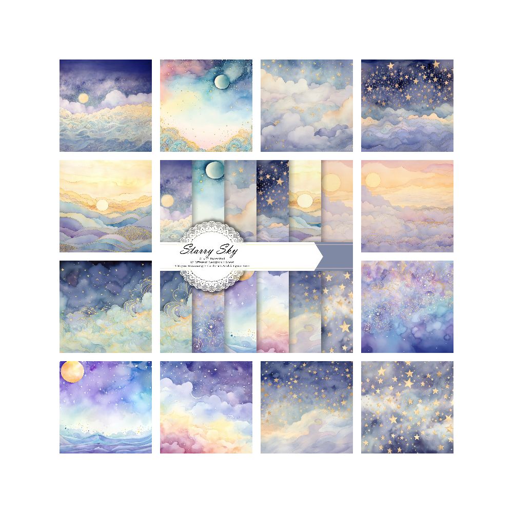 Colored retro material paper 24 sheets image 0