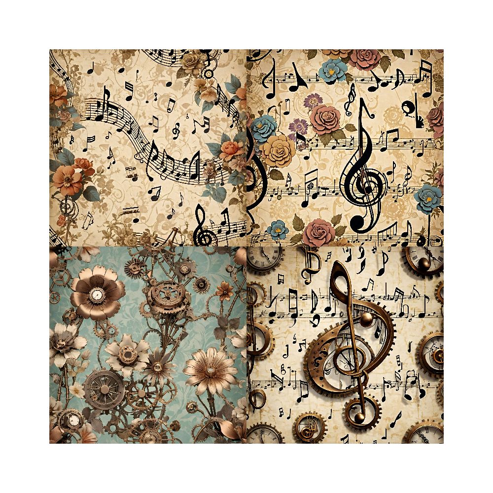 Retro nostalgic material paper 24 Sheets image 1