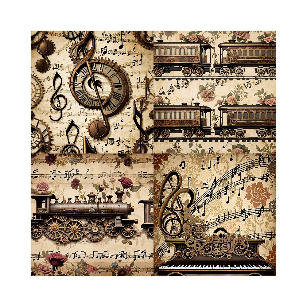 Retro nostalgic material paper 24 Sheets image 2