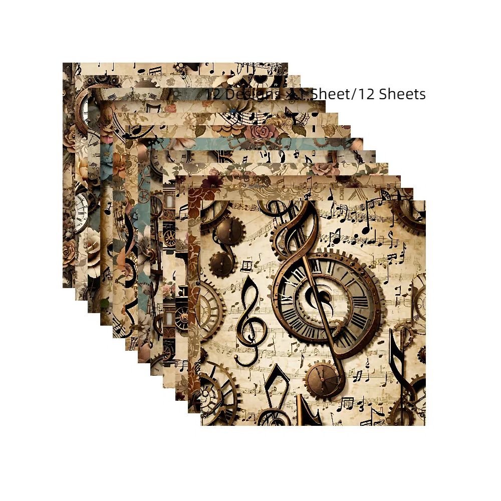 Retro nostalgic material paper 24 Sheets image 3
