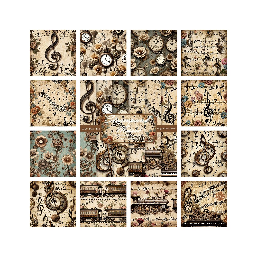 Retro nostalgic material paper 24 Sheets image 5