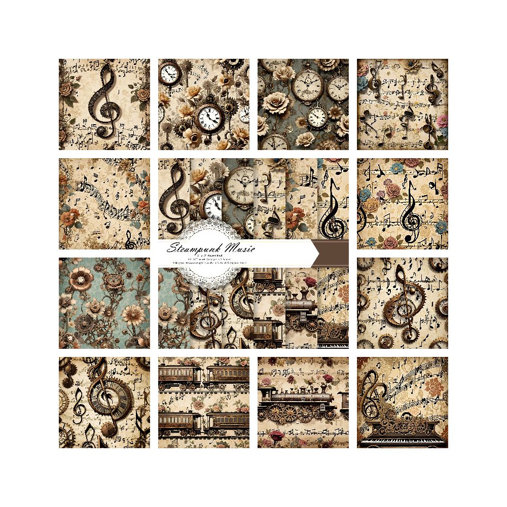 Retro nostalgic material paper 24 Sheets image 6