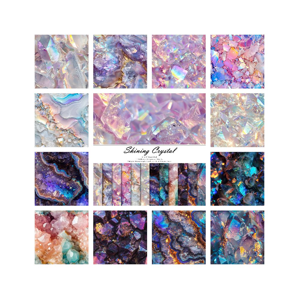 Fantasy Starry Sky Galaxy  Material Paper 24 Sheets