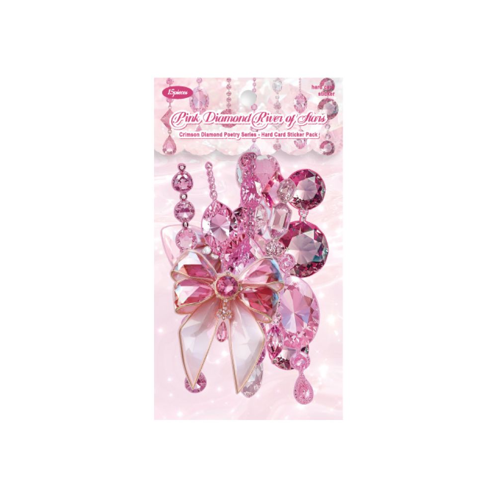 Diamond Poetry Series Hard Card Stickers 6 Models 15 Pcs image 4