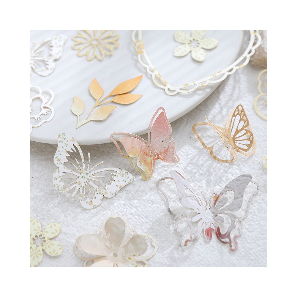 Paper Trace Flower Morning Moon Evening Series Material Pack 23 Sheets 6 Types image 1