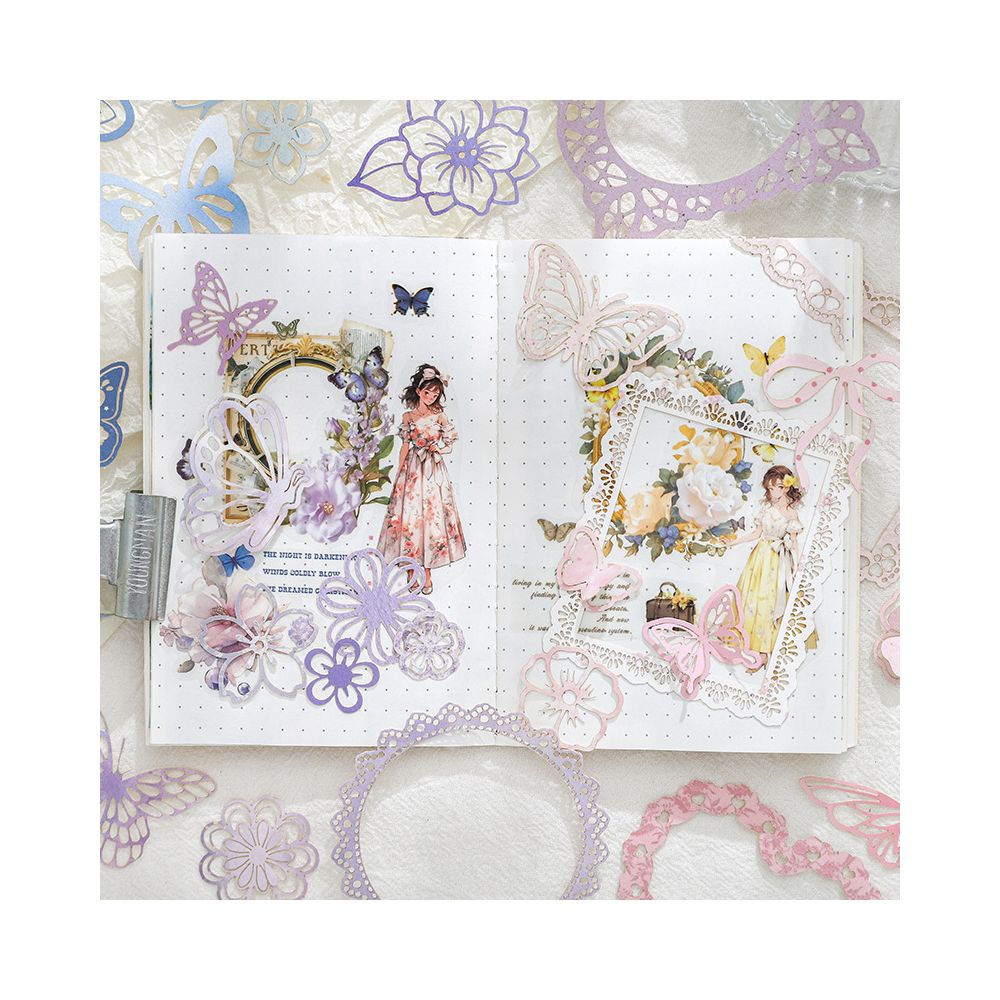 Paper Trace Flower Morning Moon Evening Series Material Pack 23 Sheets 6 Types image 3