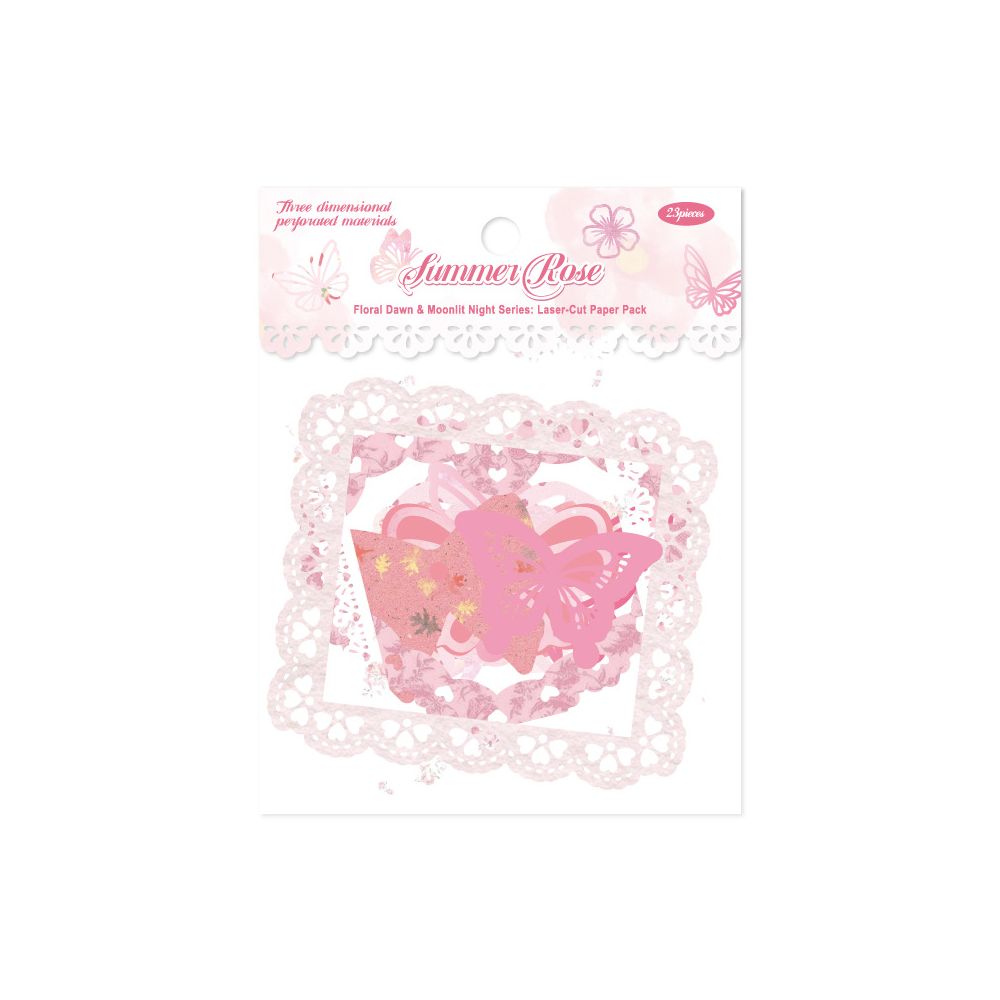 Paper Trace Flower Morning Moon Evening Series Material Pack 23 Sheets 6 Types image 4