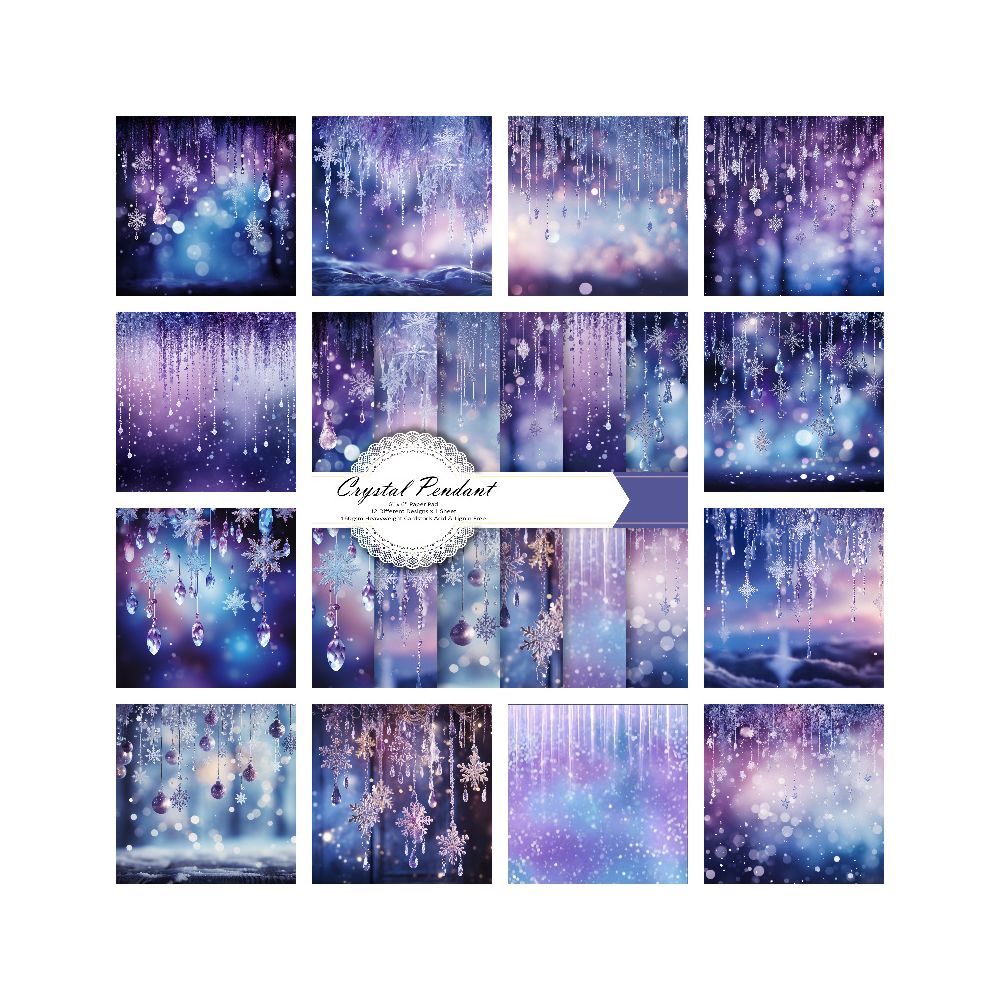 Purple winter background material paper 24 Sheets image 0