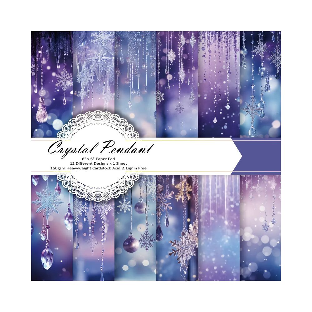 Purple winter background material paper 24 Sheets image 1