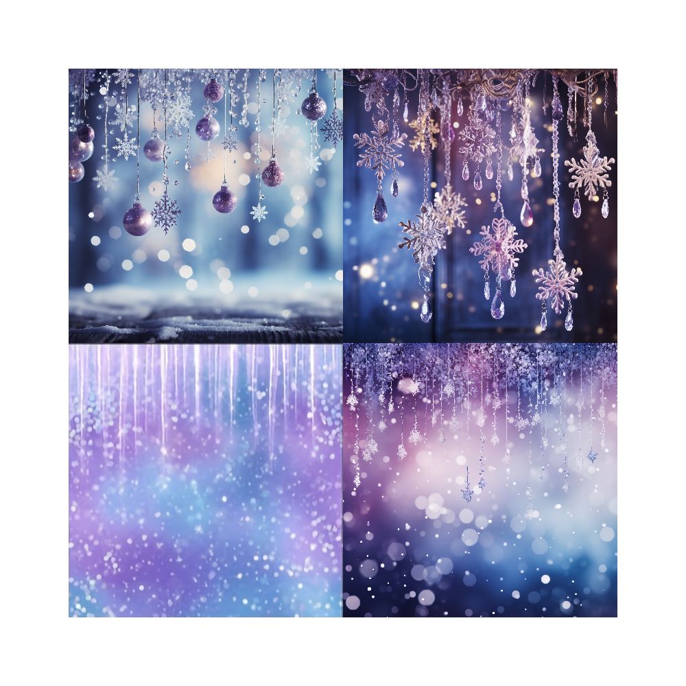 Purple winter background material paper 24 Sheets image 2