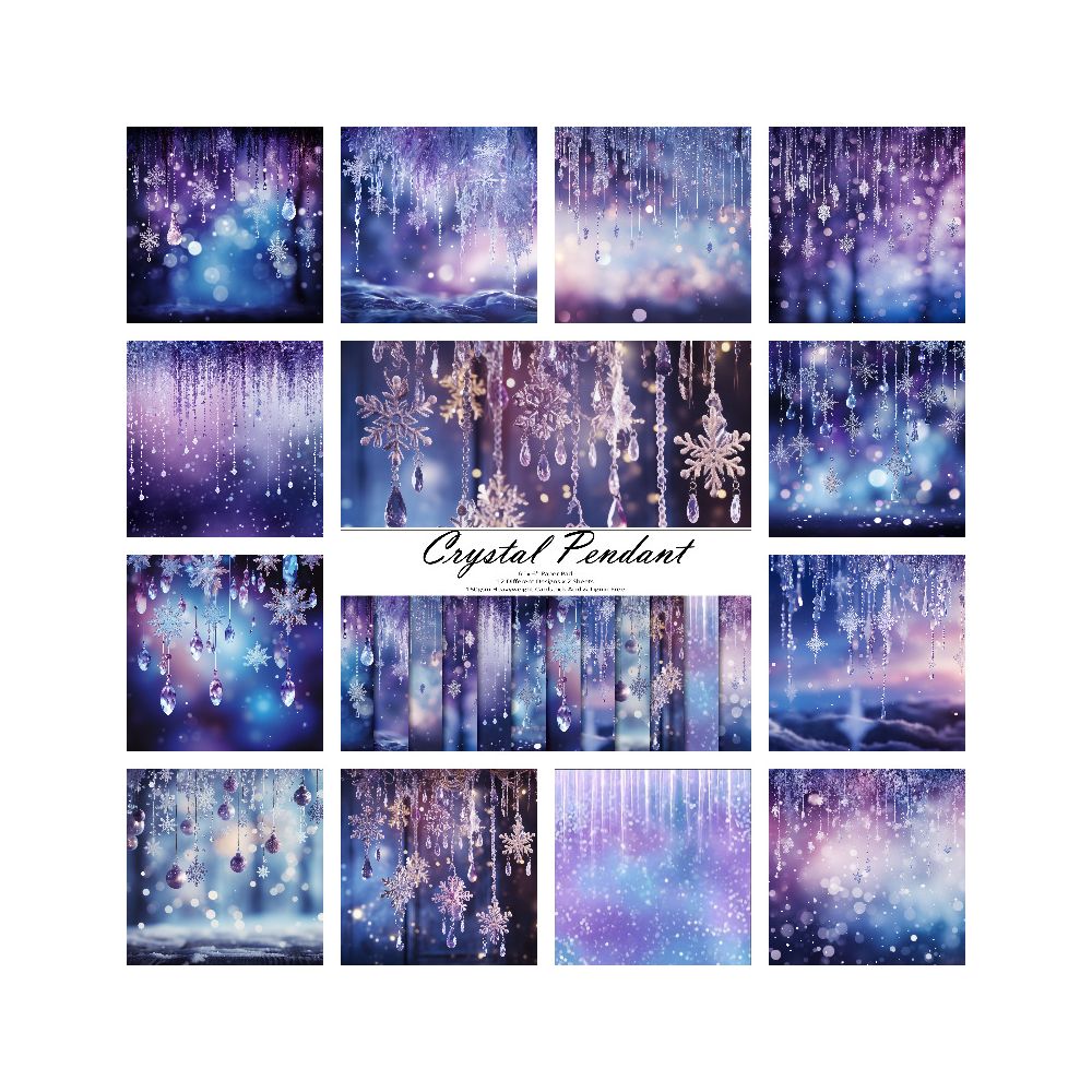 Purple winter background material paper 24 Sheets image 5