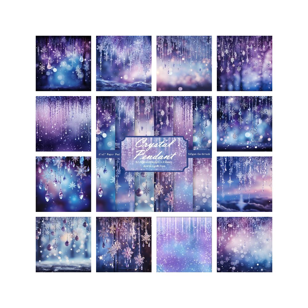 Purple winter background material paper 24 Sheets image 7
