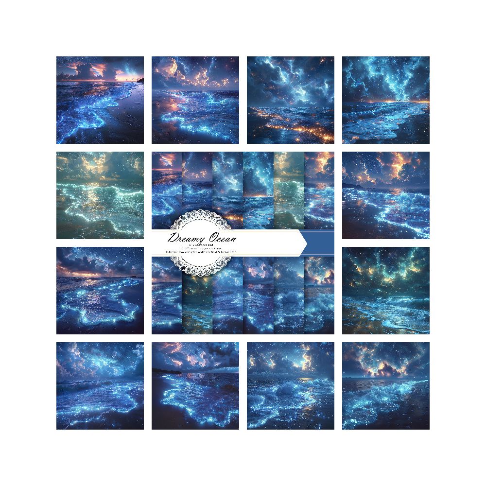 Starry sky ocean material paper 24 Sheets image 0